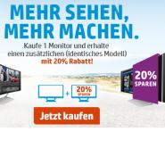 HP: 20% Rabatt beim Kauf von 2 Monitoren auf den zweiten Monitor