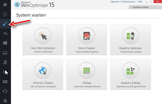 Ashampoo WinOptimizer - System warten - unnötige Dateien und Surf-Spuren löschen