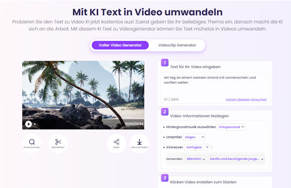 KI Text in Video umwandeln